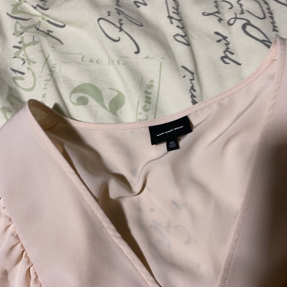 Baby pink peplum blouse top